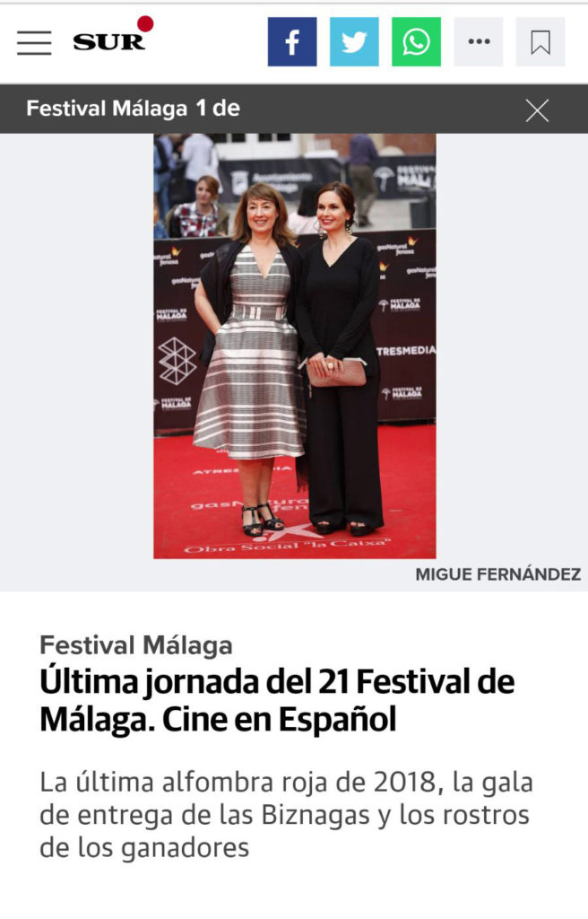 Recogida de premios en el Festival de Málaga para 'No dormirás'