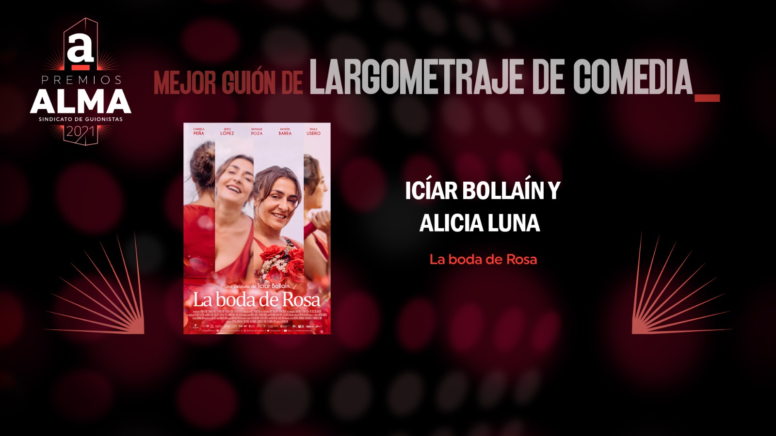 Best Comedy Feature Film Screenplay for Alicia Luna and Iciar Bollaín!